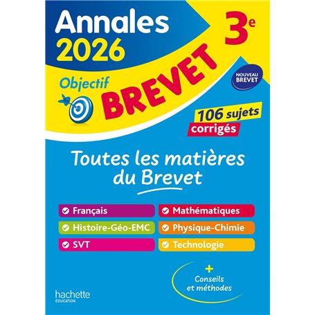 Annales Brevet 2026 - Tout-en-un 3e - sujets et corrigés