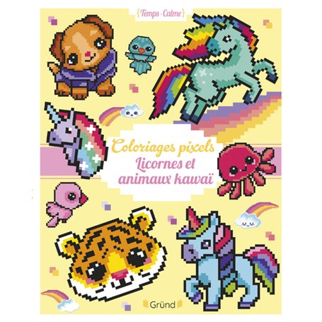 Coloriages pixels - Licornes et animaux kawaï