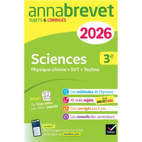 Annales du brevet 2026 - Annabrevet Sciences (Physique-chimie