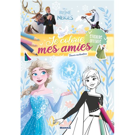 Disney La Reine des Neiges - Je colorie mes amies - Tenues enchantées - Stickers offerts