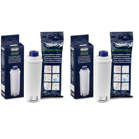 De'Longhi Cartouche Filtrante DLSC002, Filtre a Eau Machine a Café (Lot de 2)