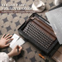 YUNZII QL75 Wireless Typewriter Keyboard Hot Swappable Retro Mechanical Keyboard, Punk Round Keycaps, RGB Backlit QMK/Via Progra