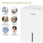 COMFEE' Déshumidificateur Puissant, Absorbe jusqu'à 30L-Jour, Sèche-linge, Mode confort, Réservoir 3L, Minuterie 24H, Idéal pour
