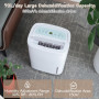 Kalopsia Déshumidificateur d'Air 70L/Jour : Compresseur Électrique Silencieux 40dB｜Capteur Numérique Hygrostat & Minuterie｜Tuyau