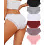 ALL OF SHE Lot de 6 sous-vêtements en Coton Caleçons Femmes Slip Dentelle Culotte Soft Hipster Sexy Panties Underwear Women Mult