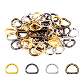 Swpeet Lot de 150 anneaux en D en métal multi-usages assortis, couleurs mixtes, 1/2 inch