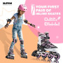 2PM SPORTS Cytia Taille réglable en Ligne de Patins en Ligne à Pleine lumière LED Roues, Rollers en Ligne pour pour Enfants, Fem