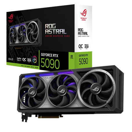 Asus ROG Astral GeForce RTX 5090 32GB GDDR7 OC Edition – Carte Graphique Gaming (PCIe 5.0, HDMI, Display 2.1, 3.8 Slot, 4 Ventil