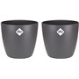 ELHO Lot de 2 pots de fleur rond Brussels - 17 L - Ø 25