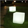 Cube solaire lumineux - LUMISKY - CASY - H30 cm - Tabouret table basse - LED blanc et multicolore