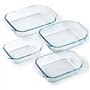Lot de 4 plats a four - PYREX - Verre - Rectangulaire - 27/31/35/39 cm