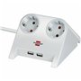 Rallonge 2 prises Schuko sans interrupteur Brennenstuhl 1153520222 3600 W USB x 2 Bureau (1