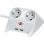 Rallonge 2 prises Schuko sans interrupteur Brennenstuhl 1153520222 3600 W USB x 2 Bureau (1,8 m)