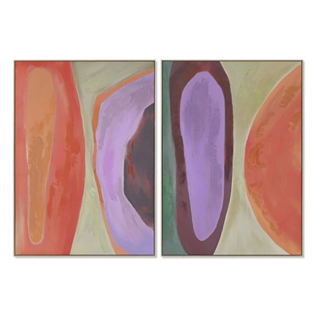 Cadre Home ESPRIT Orange Mauve Moderne Urbaine 100 x 4 x 140 cm (2 Unités)