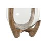Bougeoir Home ESPRIT Naturel Verre Bois de manguier 18 x 18 x 33 cm
