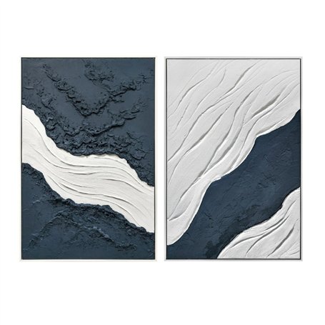 Cadre Home ESPRIT Bleu Blanc Moderne 83 x 4 x 123 cm (2 Unités)