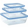 Ensemble de Boîtes à Lunch Pyrex Bleu Transparent 3 Pièces