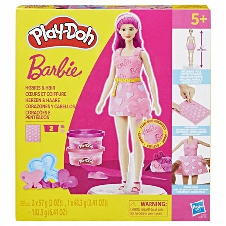 Pâte à modeler en argile Play-Doh Barbie Hearts & Hair Multicouleur