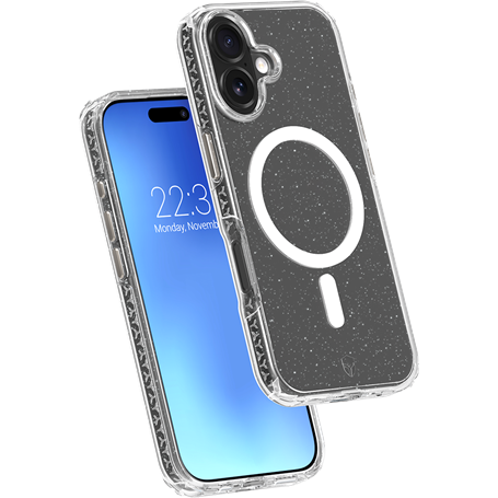 Coque renforcée MagSafe iPhone 17 AIR XTREM 4m Norme Militaire MIL-STD 810G Transparente avec Paillettes + Garantie à vie Force