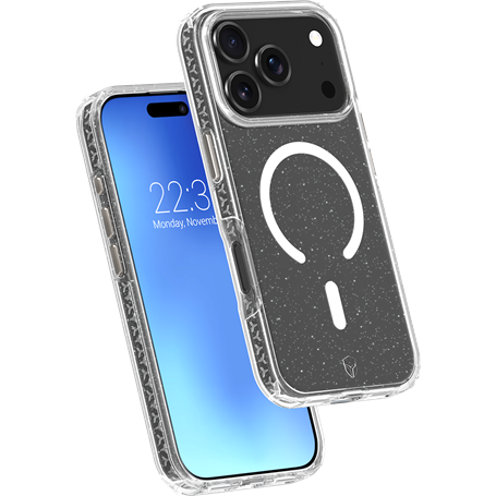 Coque renforcée MagSafe iPhone 17 Pro Max AIR XTREM 4m Norme Militaire MIL-STD 810G Transparente avec Paillettes + Garantie à vi