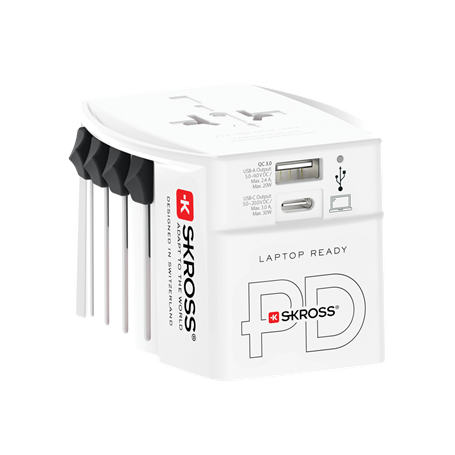 Adaptateur voyage USB A + USB C MUV Universel Blanc Skross