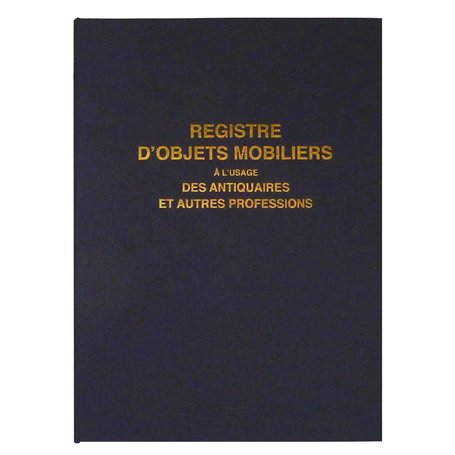 Lebon et Vernay Registre objet mobilier pour antiquaire /brocanteur 104 pages Format 25x32cm Bleu Marine