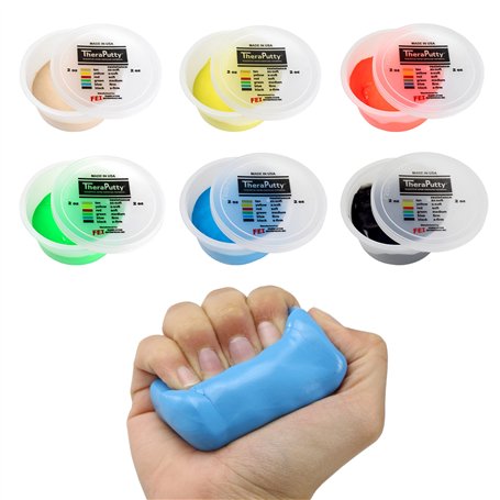 CanDo TheraPutty - Pâte à malaxer - 56 g - jeu de 6 (différentes couleurs)