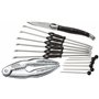 Laguiole Jean Dubost 97916 Coffret Set Fruits de Mer Couteau Huître 6 Curettes Homards 6 Pics 1 Pince Crabe