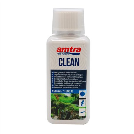 Amtra Clean - Purificateur d'eau d'aquarium naturel avec des micro-organismes qui éliminent l'ammoniac et les nitrites - Réduit