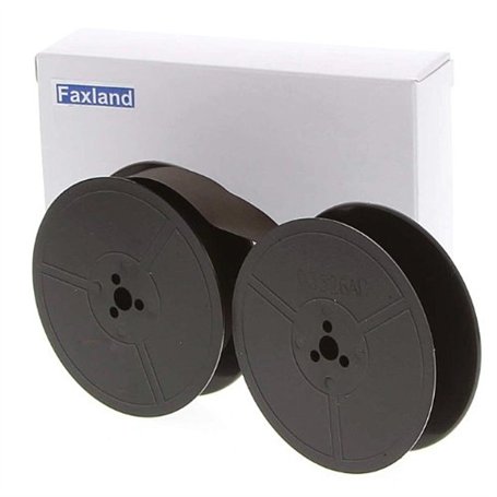 Faxland Ruban encreur Noir pour DIN 2103 Double Bobine Compatible avec la Marque Faxland