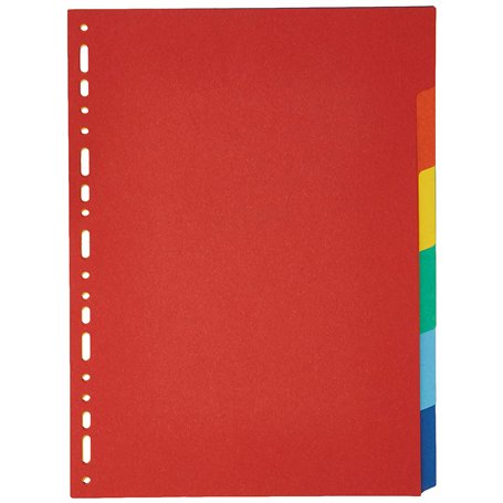 Exacompta - Réf. 2006E - Intercalaires en carte coloris vifs recyclée 220g/m2 avec 6 onglets neutres - Format à classer A4 - Dim