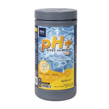EDG - pH Plus Poudre Piscine - Correcteur pH Plus- Boite 1kg - Equilibre l'eau - Confort et Efficacité - Spécial Piscine et Spa