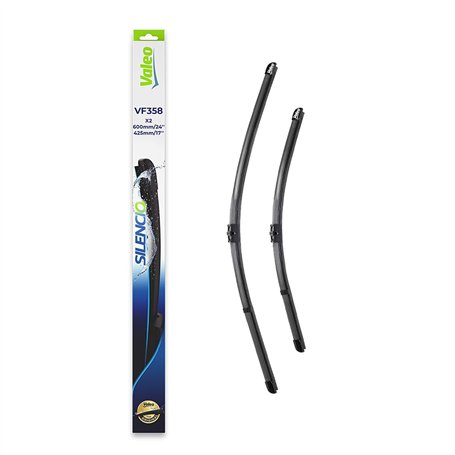 VALEO Silencio Essuie-glace - VF358 - Kit de Balais d'Essuie-glace 600 mm / 425 mm Plats d'Origine de Haute performance