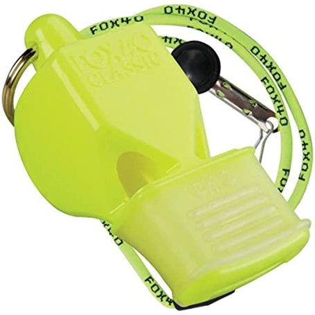 Fox 40 Classic CMG Safety Sifflet Jaune Fluo + Cordon de sécurité Break-Away Jaune Fluo