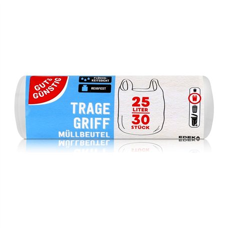 Gut & Günstig Lot de 30 sacs poubelle 25 litres 54 x 53 cm