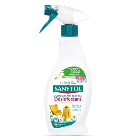 Sanytol - Désodorisant Textiles Désinfectant - 500 ml - Lot de 2 - Tous Types de Textiles - Bactéricide