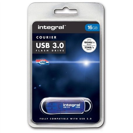 Integral - Clé 16 Go - USB 3.1 Courier Haute Vitesse jusqu'à 190 Mb/s