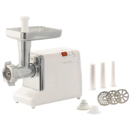 LOUIS TELLIER - Hachoir à Viande Électrique Pro avec Inverseur – 350W – Débit 60 à 80 kg/h – 3 Grilles Ø3/5/8mm – 3 Entonnoirs Ø