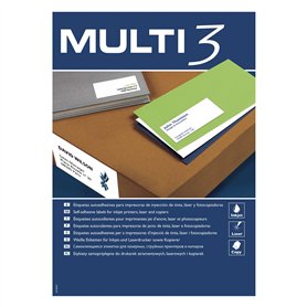 MULTI 3 4715 Lot de 100 feuilles d'étiquettes adhésives pour impression