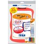 BIC Velleda Ardoise Ecolier Double Face Effaçable à Sec (20 x31 cm) avec 4 Feutres Effaçables à Sec et Effacette - Lot de 1 - co