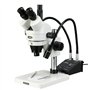 7 X -90 X microscope stéréo d'inspection trinoculaire à Puissance de zoom + col de cygne lumières LED