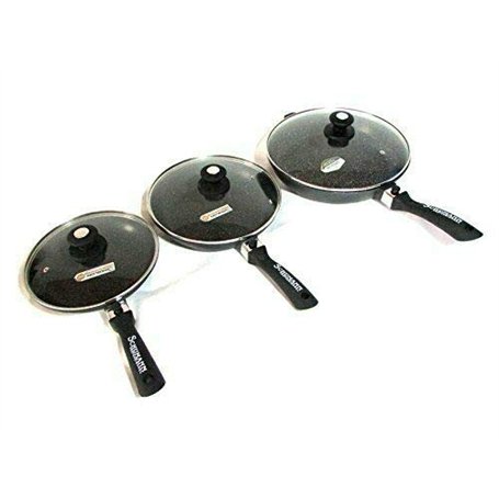 Schumann Professionnel - Lot 3 Poêles Moove Revêtement en Pierre - Compatibles Tous feux dont Induction - Fonte d'Aluminium Sans