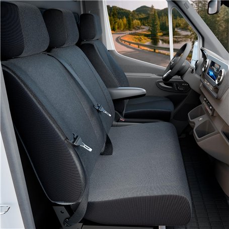 Walser Transporter Housses de siège Auto en Tissu Compatible avec VW Crafter