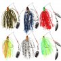 Lot de 6 PCS Leurre de pêche spinnerbaits Cuillère en métal pour appât Pike Basse Swimbait
