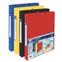 Oxford Lot De 4 Boites Capacité Standard Top File+ 24x32cm Dos 25mm avec Elastique Couverture Carte Coloris Assortis