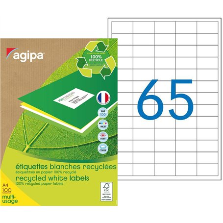 Apli 101185 Boîte de 6500 Etiquettes multi-usage recyclées A4 38 x 21