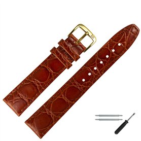MARBURGER Bracelet De Montre 12mm Cuir Marron Croco (caïman) Gaufrage Avec Couture - Kit De Montage D'outils 5291232000220 MARBURGER Bracelet De Montre 12mm Cuir Marron Croco (caïman) Gaufrage Avec Couture - Kit De Montage D'outils 5291232000220