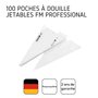 FM Professional 21500 Lot de 100 poches à douilles professionnelles jetables, poche à douille, poche à douille professionnelle, 