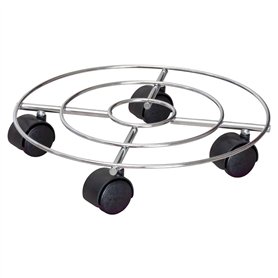 Wagner Support à roulettes pour Pot de Fleur Chrome Ø 30 x 6