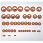 47 x Tampons Soundman® pour Saxophone Alto en cuir Lot de 47 tampons saxo alto Résonateurs en Métal Universel